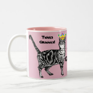 Tabby Chat Funny Ado Queen chats filles cadeau Mug