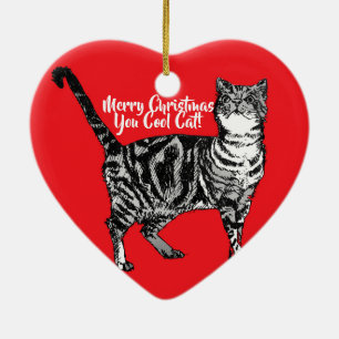 Tabby Chat Rouge Noël Cool Enfants Décoration