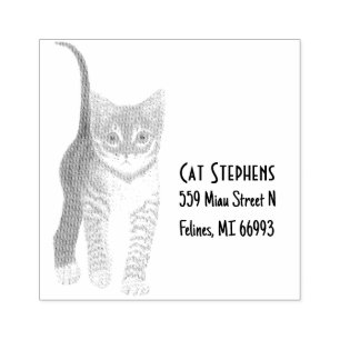 Tabby Custom Wooden Stamp With Text