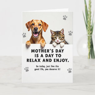 Tabby Dog Mothers Day Message Card