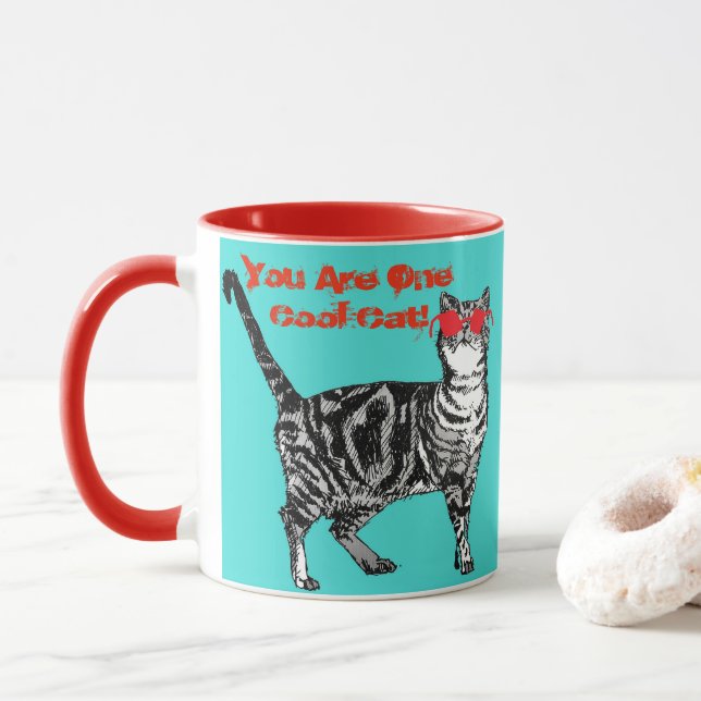 Tabby Gratté Chats Vous Êtes Un Cool Chat Mug (Avec donut)