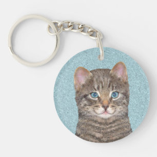 Tabby Gris Peinture De Chat - Cute Art De Chat Ori