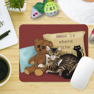 Tabby Home Burgundy Cat Mouse Pad