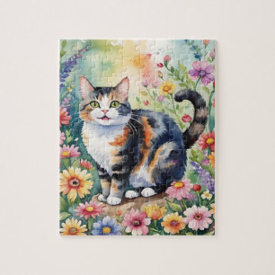 Tabby House Cat Family Pet Portrait Jigsaw Puzzle