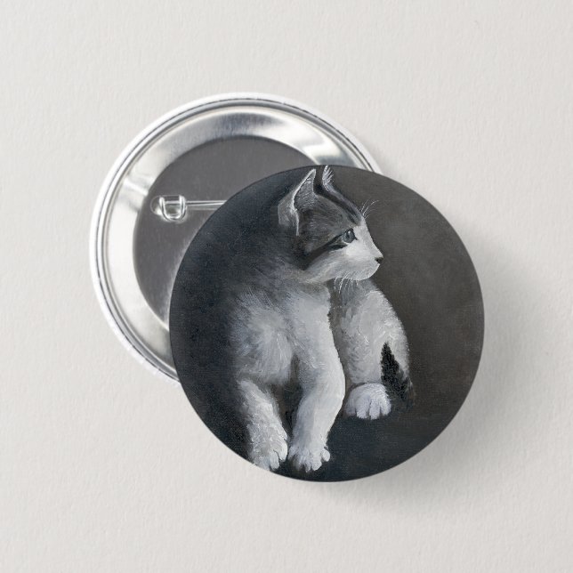 Tabby Kitten 2 Inch Round Button (Front & Back)