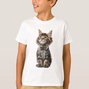 Tabby Kitten Bow Tie Kids T-Shirt