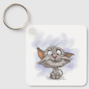 Tabby Kitten Cartoon Keychain