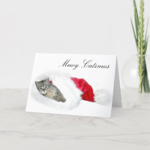 Tabby kitten Christmas Holiday Card