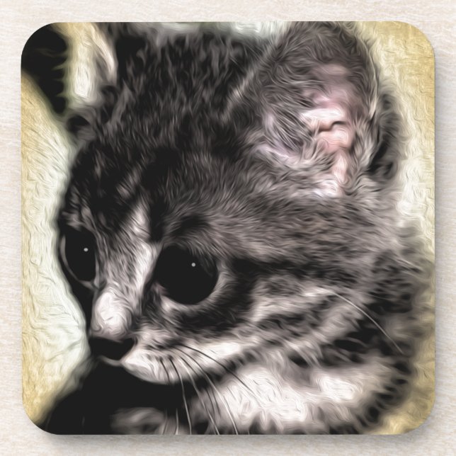 Tabby Kitten Coaster (Front)