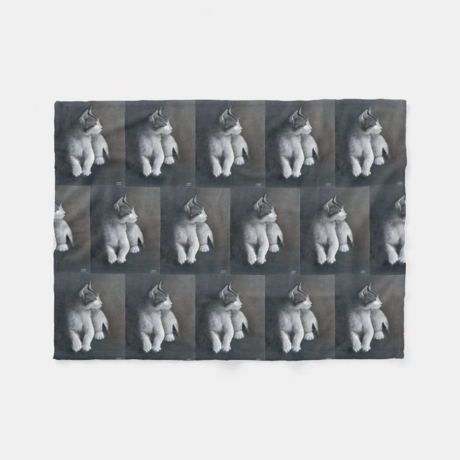 Tabby Kitten Fleece Blanket (Front (Horizontal))