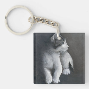 Tabby Kitten Keychain