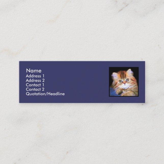 Tabby Kitten skinny business cards (Front)