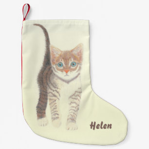 Tabby Kitten Small Christmas Stocking