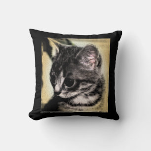 Tabby Kitten Throw Pillow