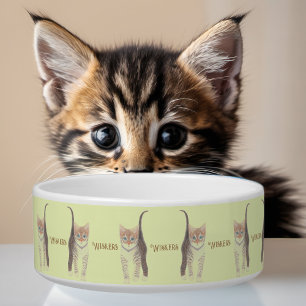Tabby Kitten Yellow Cat Bowl