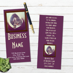 Tabby Kitty In Hut Photo Animal Pet Care Service Rack Card