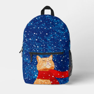 Tabby loves Snow Printed Backpack