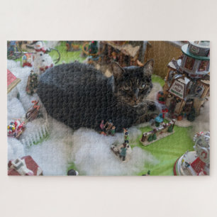 tabby noël puzzle de chat