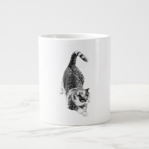 Tabby Steps Into Autumn Large Coffee Mug