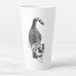 Tabby Steps Into Autumn Latte Mug