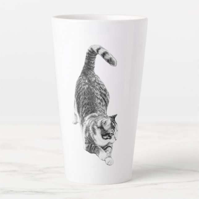 Tabby Steps Into Autumn Latte Mug (Front)