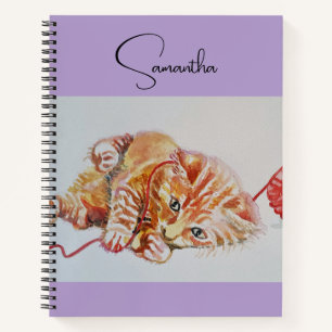 Tabby tabbies Cute Cat cats watercolor Notebook