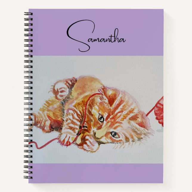 Tabby tabbies Cute Cat cats watercolor Notebook (Front)