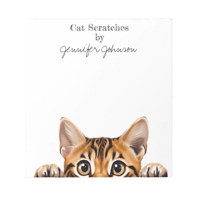 Tabby Tabby Tiger amusant Bloc-notes (Devant)