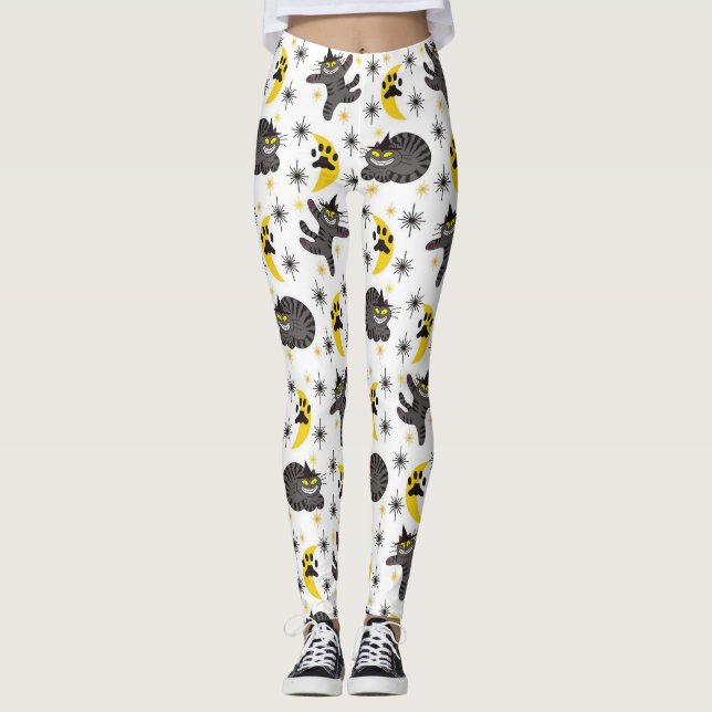 Tabby The Black Cat Witch Leggings (Front)