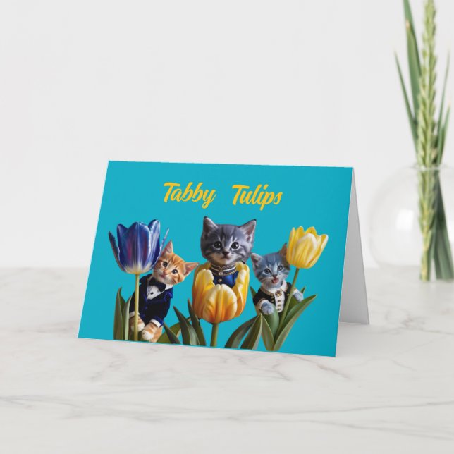 Tabby Tulips Card (Front)
