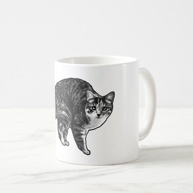Tabby Under Snowlight Glow Coffee Mug (Front Right)