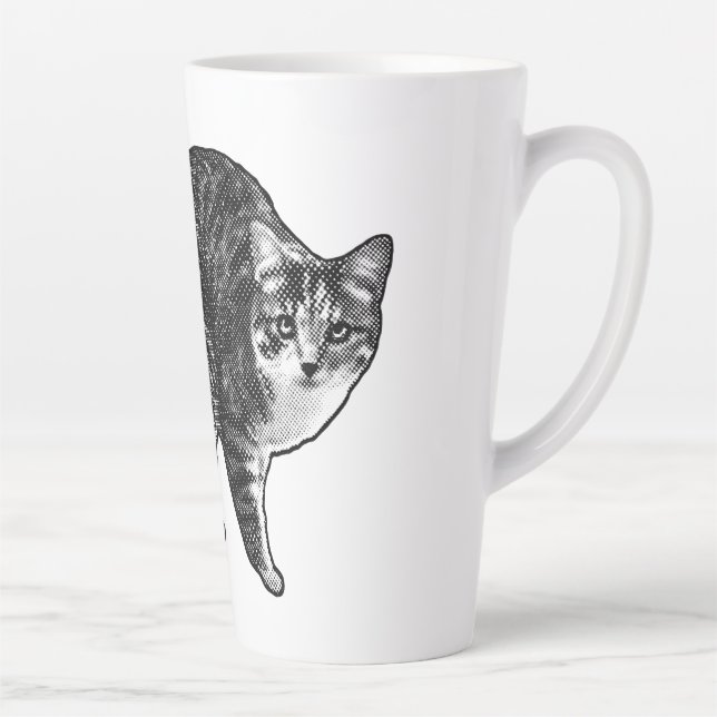 Tabby Under Snowlight Glow Latte Mug (Right)
