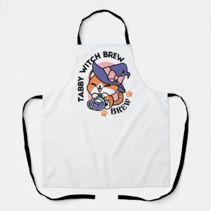 Tabby Witch Brew – Cute Halloween Cat Design Apron