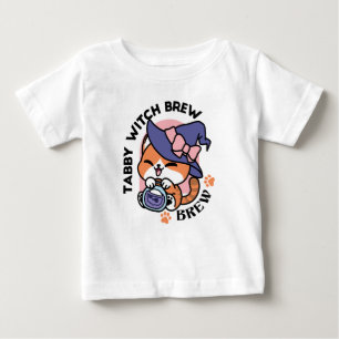 Tabby Witch Brew – Cute Halloween Cat Design Baby T-Shirt