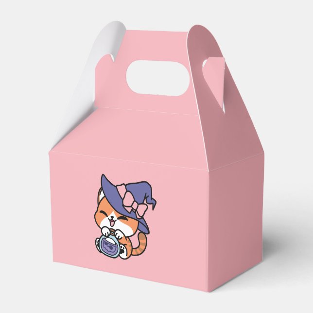 Tabby Witch Brew – Cute Halloween Cat Design Favor Box (Front Side)