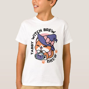 Tabby Witch Brew – Cute Halloween Cat Design T-Shirt