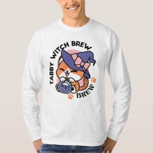 Tabby Witch Brew – Cute Halloween Cat Design T-Shirt