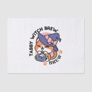 Tabby Witch Brew – Cute Halloween Cat Design Tissue Paper