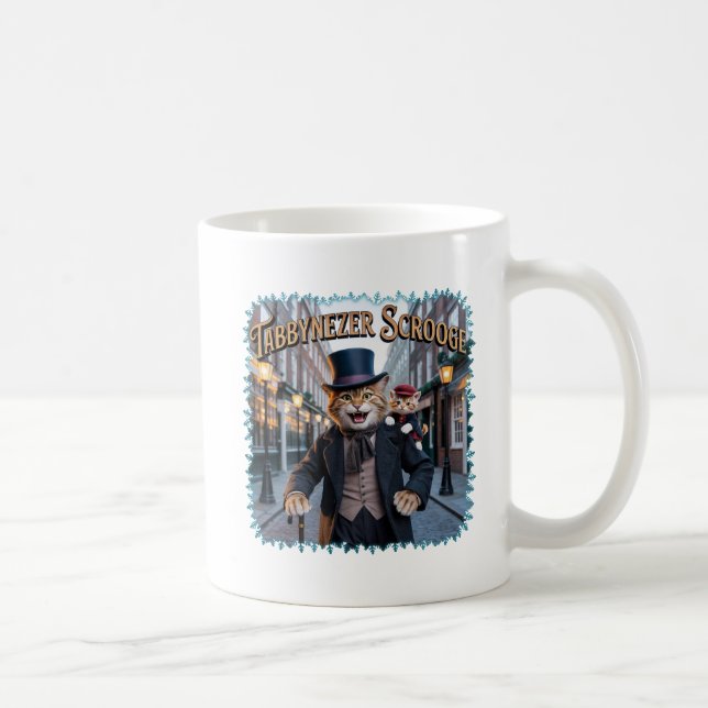 Tabbynezer Scrooge Illustration – Tabby Scrooge Coffee Mug (Right)