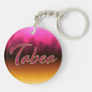 Tabea Vorname Name golden pink Schlüsselanhänger Keychain