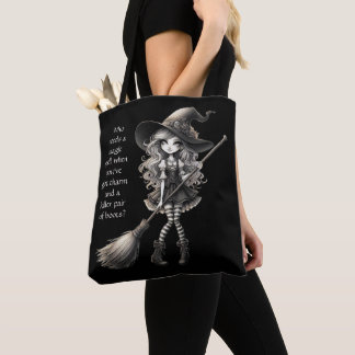 Tabitha and her Boots - Witch Tote Bag