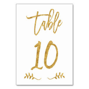 Table 10   Elegant Gold Handwriting Brushed Laurel Number