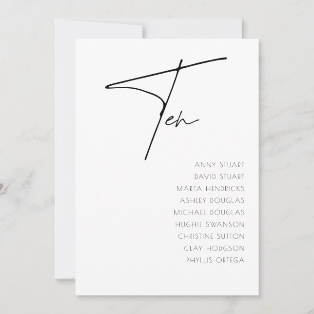 Table 10 Modern Wedding Table Number template (Front)