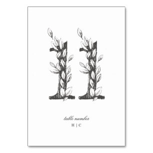 Table 11 Beautiful Floral Sketched Wreath Wedding Number