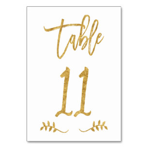 Table 11   Elegant Gold Handwriting Brushed Laurel Number