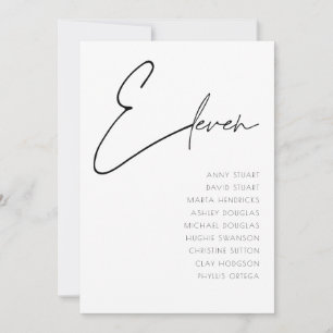 Table 11 Modern Wedding Table Number template