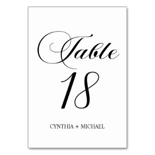 Table 18 Modern Script Wedding Table Number