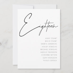 Table 18 Modern Wedding Table Number template