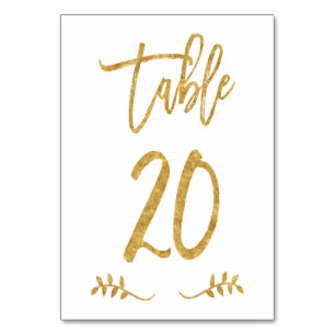 Table 20   Elegant Gold Handwriting Brushed Laurel Number