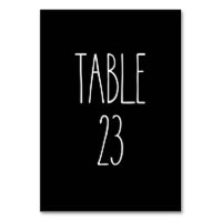 Table 23 Rae Dunn Pottery Black Table Card